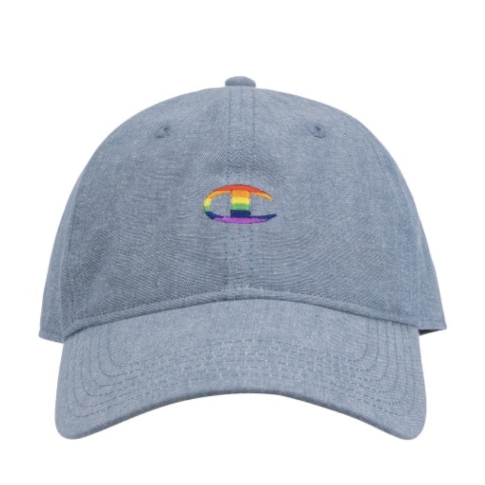 Champion Pride Baseball Cap Hat Denim Blue Rainbow Adjustable Size OS Men Women